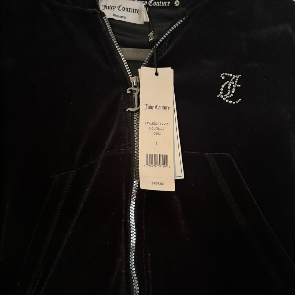 Juicy Couture Black Velour Track Set
